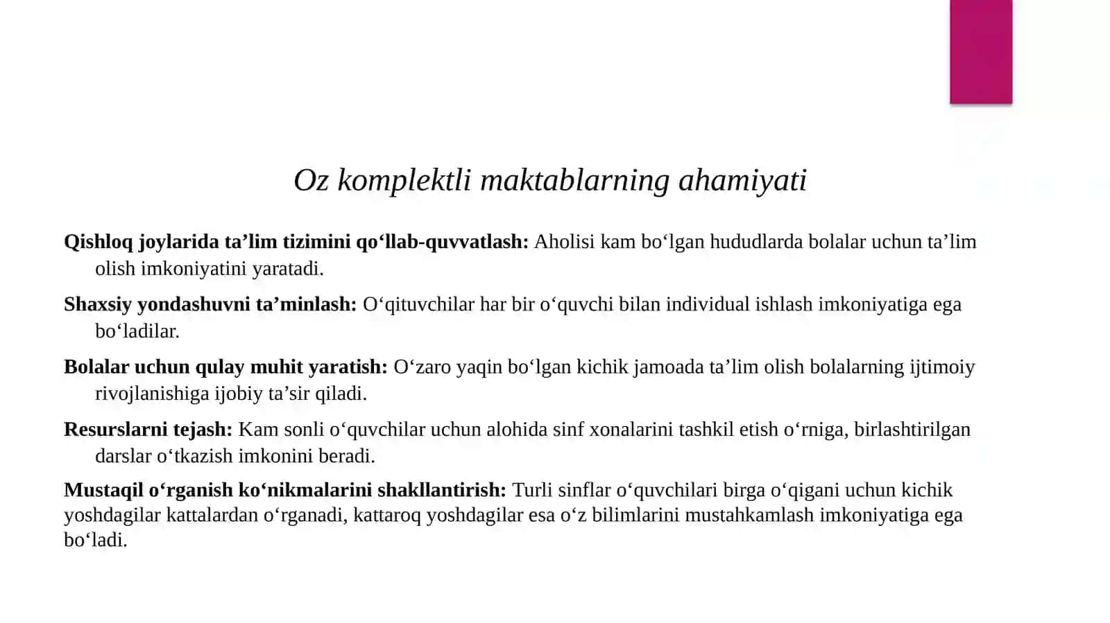 Ozkomplektli maktablarda matematika o‘qitish xususiyatlari 3