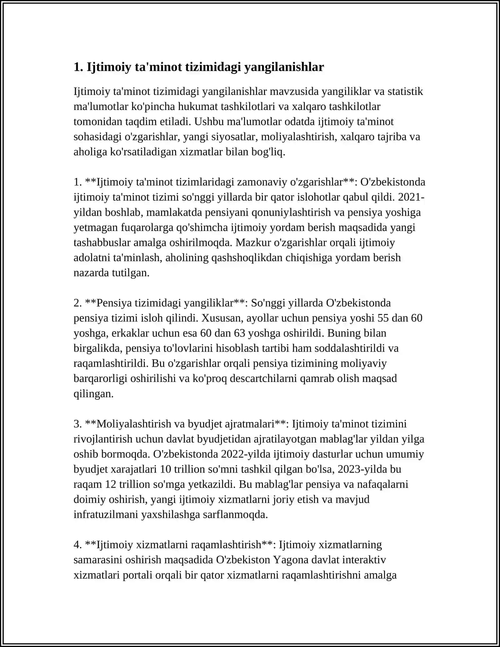 O'zbekistonda Ijtimoiy sohada amalga oshirilayotgan o'zgarishlar mamlani va mohiyati 3