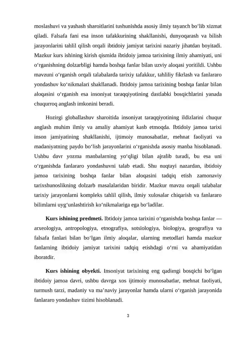 Ibtidoiy Jamoa Tarixi 3