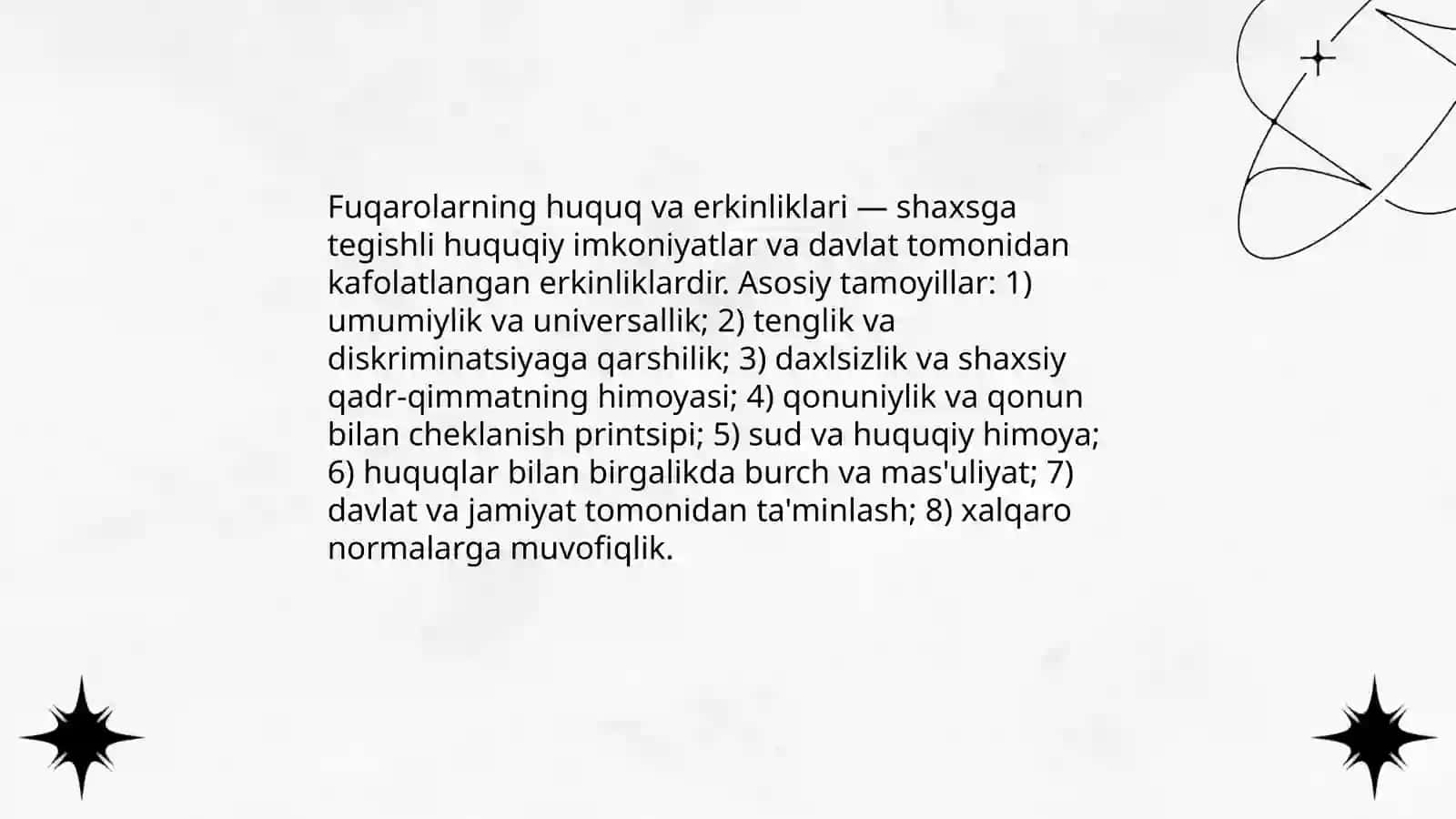 Fuqarolarning huquq, erkinliklari va burchlari 3