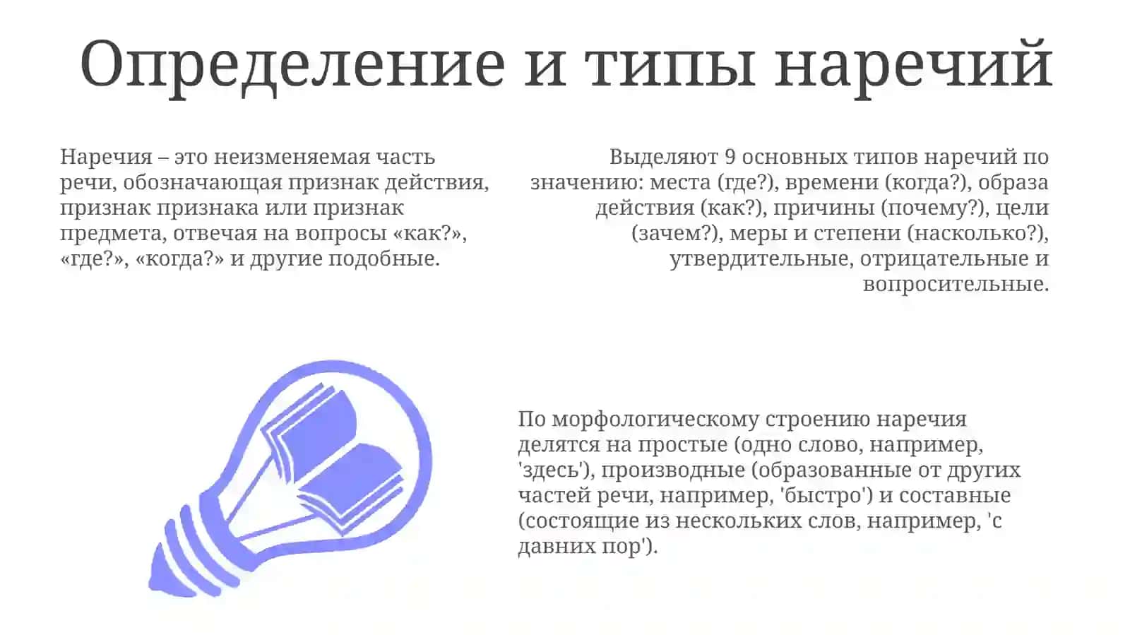 Презентация. Тема: Наречие 3