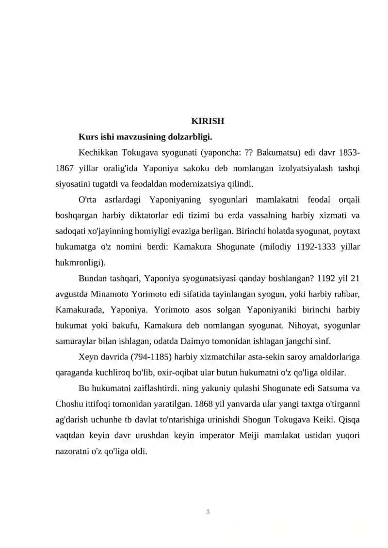 Syogunut davrida Yaponiyaning ijtimoiy-iqtisodiy va siyosiy rivojlanishi 3