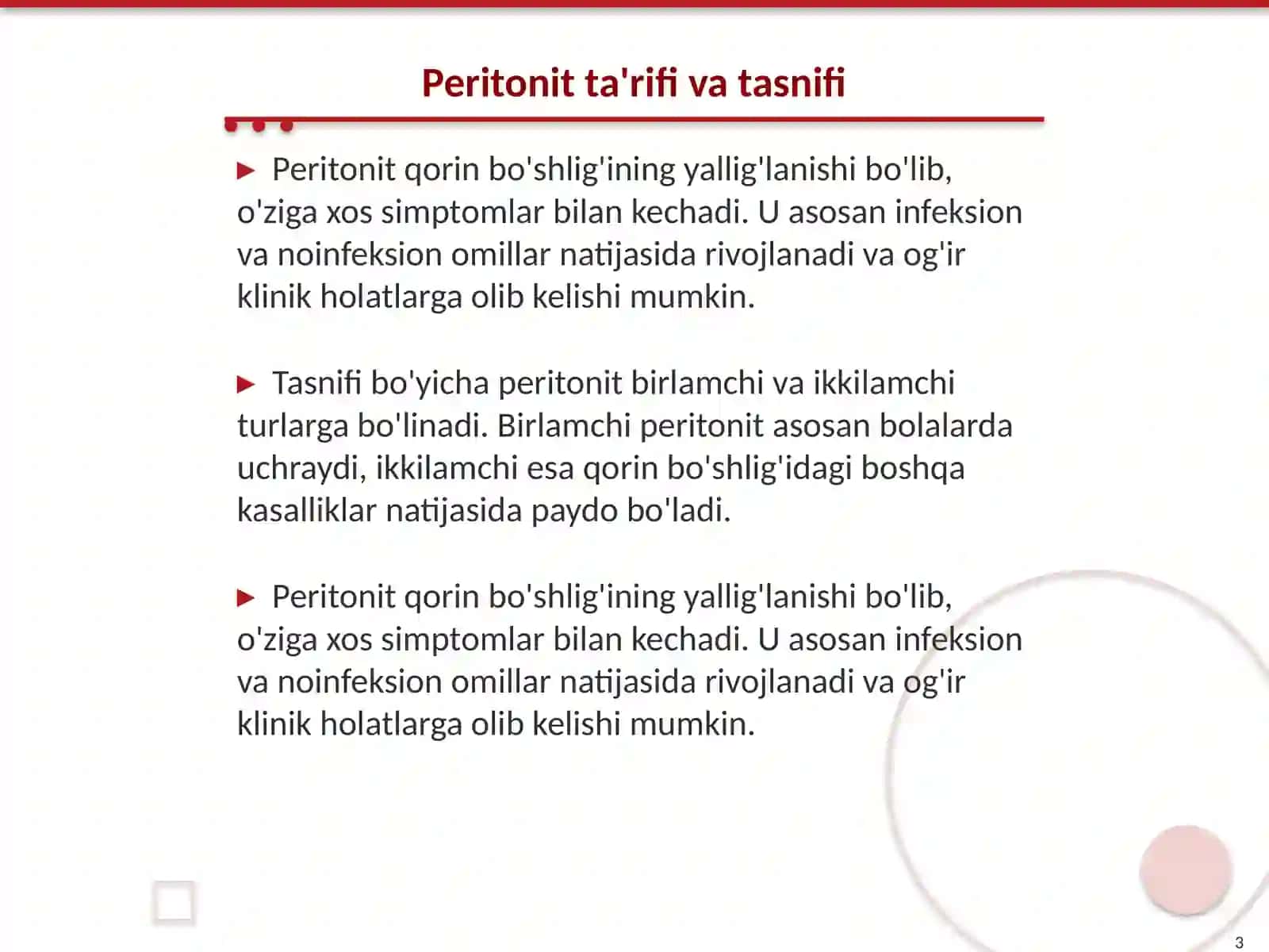 Peritonitning patogenezi va patologik anatomiyasi 3