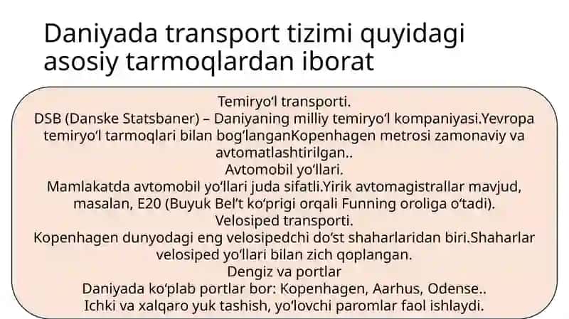 Daniya davlati transport tizimi 3