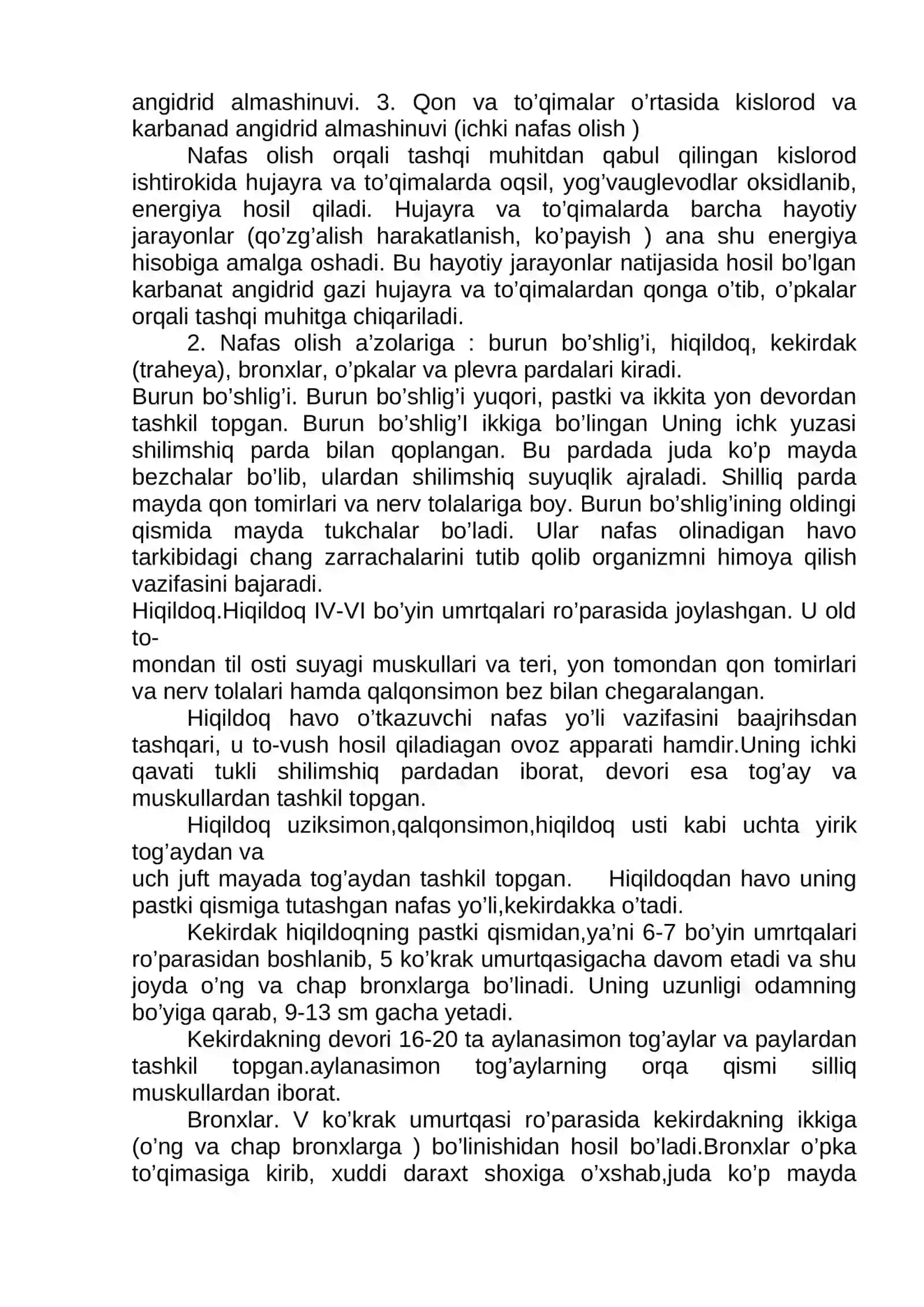Odam va hayvon fizologiyasi fanidan KURS ISHI 3