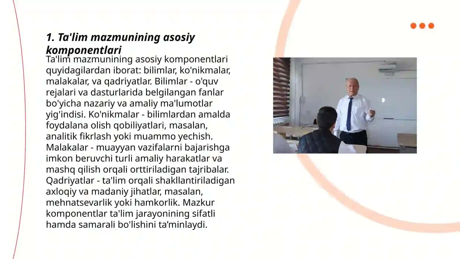Ta'lim mazmuni va o'qitish mazmunini tuzishda o'quv -me'yoriy xujjatlarning ahamiyati 3