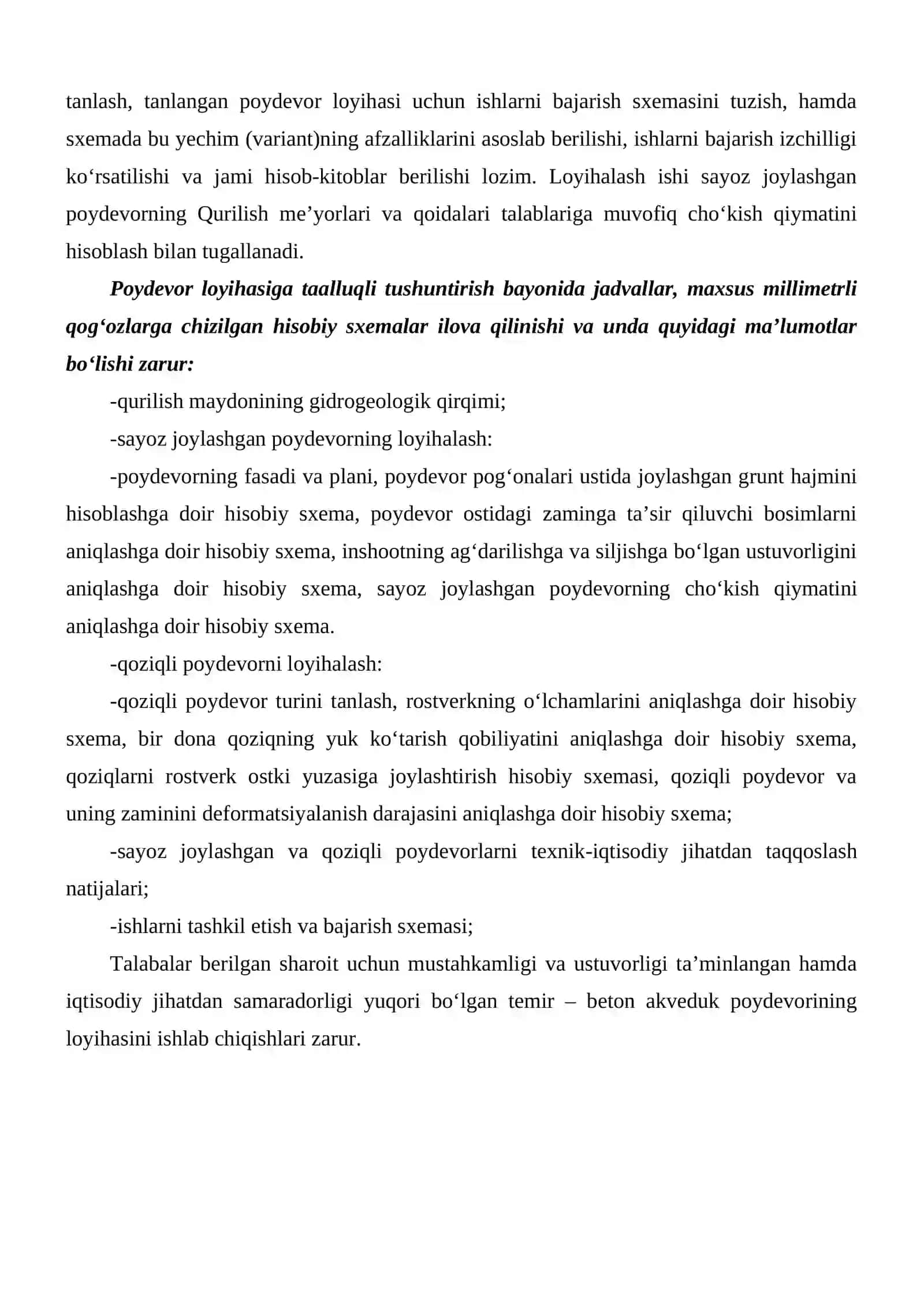 «GRUNTLAR MEXANIKASI, ZAMIN VA POYDEVORLAR» FANIDAN KURS ISHI 3
