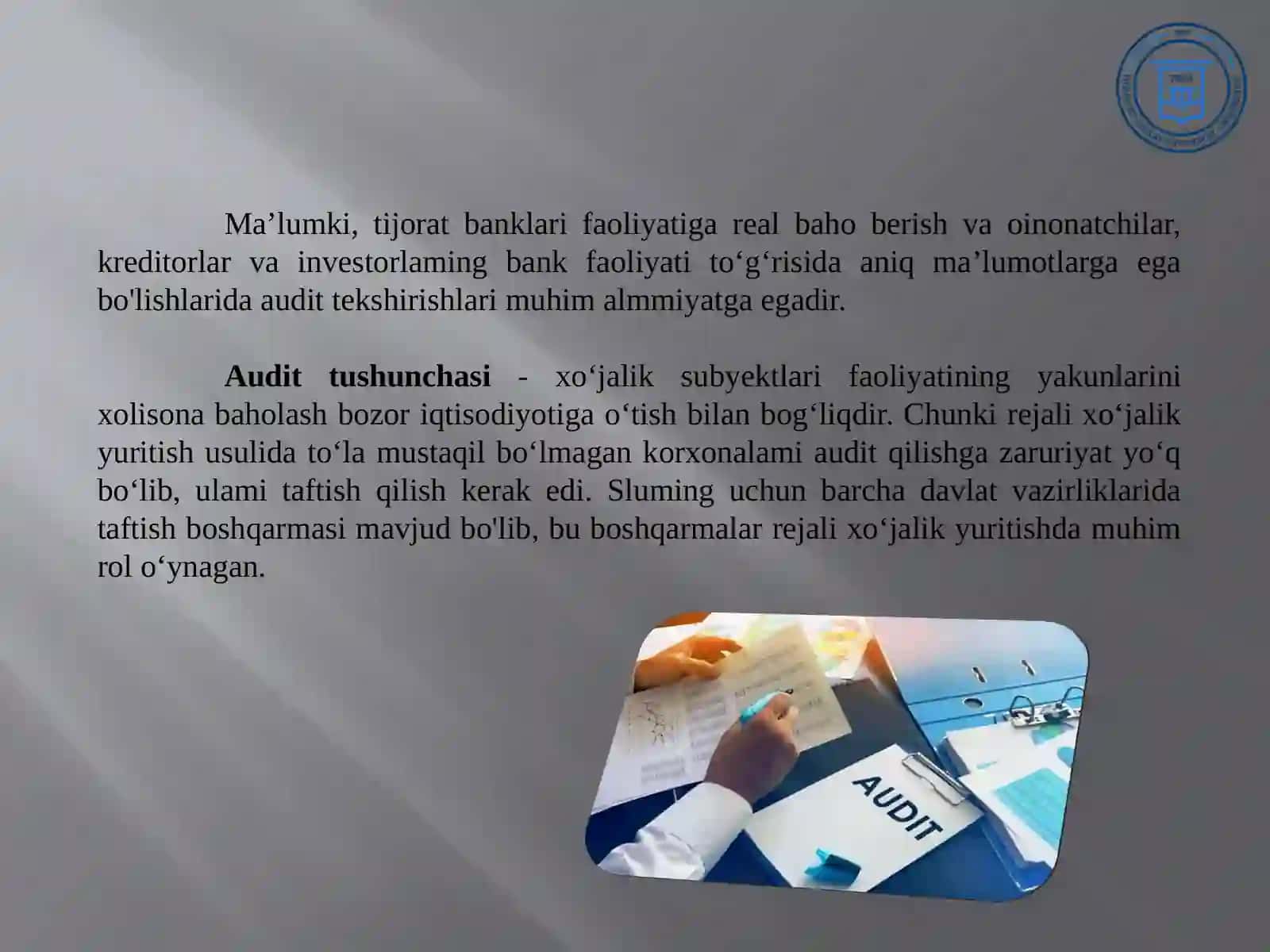Bank auditini rivojlanish bosqichlari 3