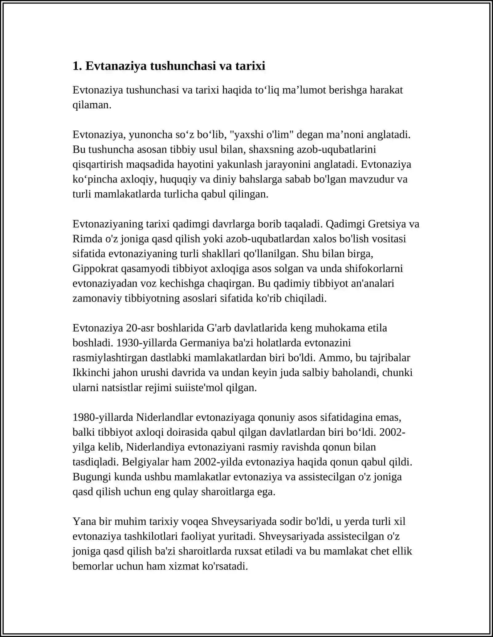 EVTANAZIYA MUOMMOLARI 3