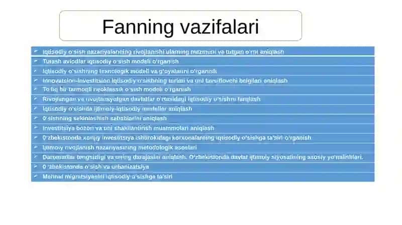 Iqtisodiy o‘sish fanining predmeti va vazifalari 3