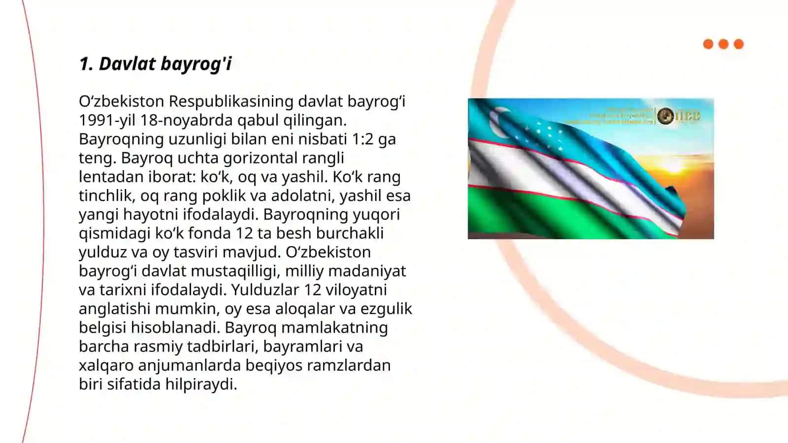 O’zbekiston Respublikasi davlat ramzlari slayd 3