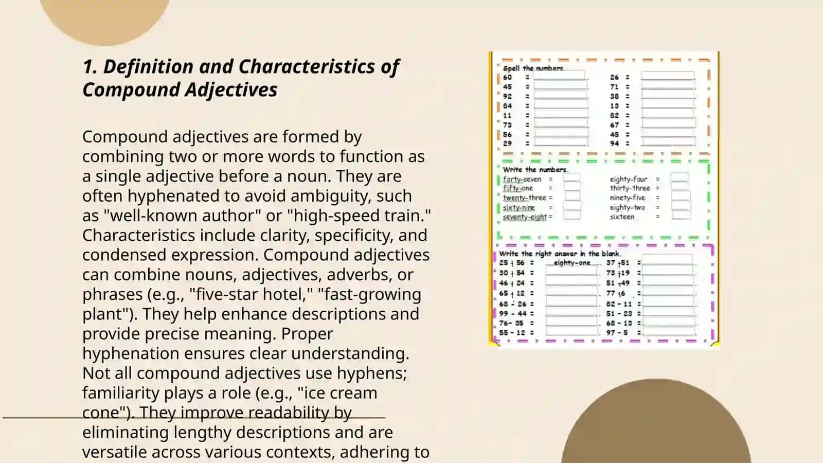 A study of compound adjectives and their usage in modern English literature 3