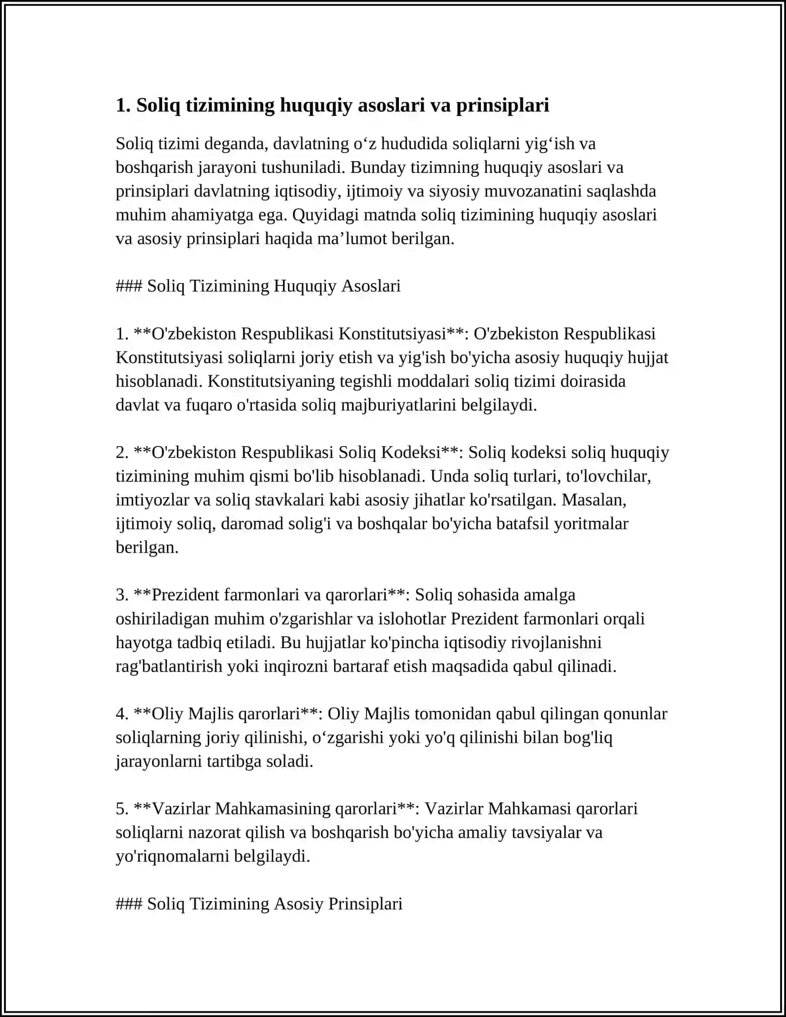 SOLIQ TIZIMINING HUQUQIY ASOSLARI VA NORMATIV-HUQUQIY HUJJATLAR 3