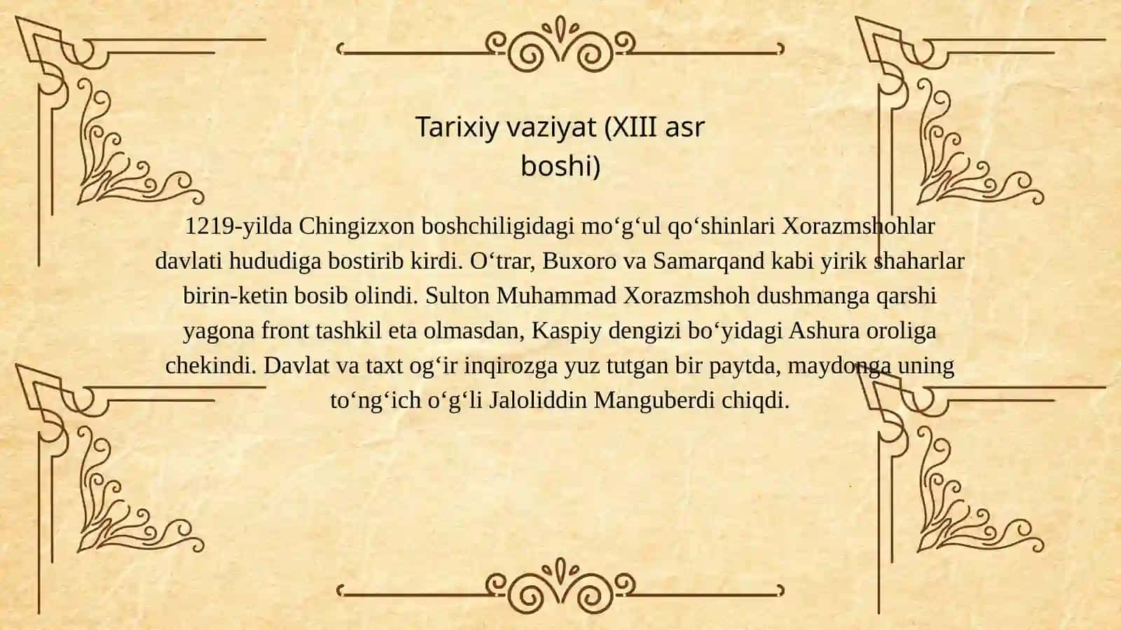 Jaloliddin Manguberdining mo‘g‘ullarga qarshi kurashi 3