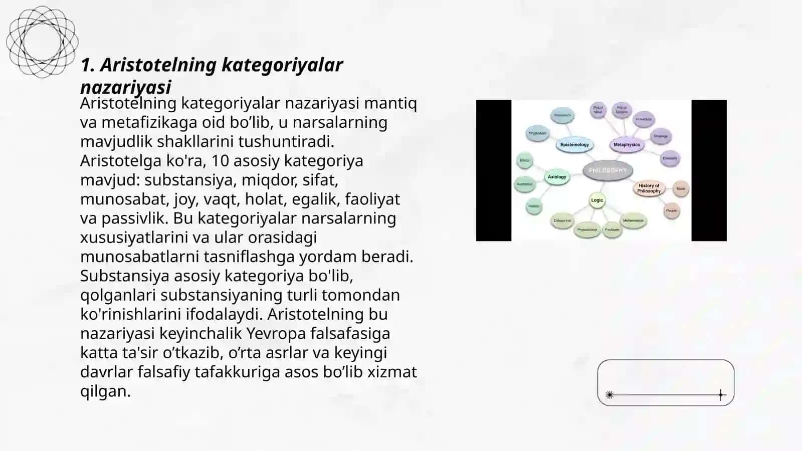 Aristotel Farobiy va Kant ontologiyasida kategoriyalarning tasnifi 3