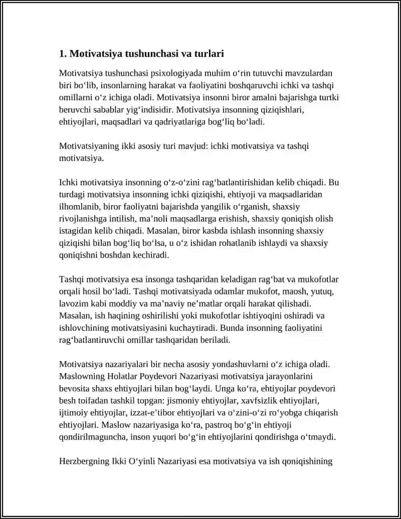 MOTIVATSIYA IRODA HISSIYOT HAQIDA TUSHUNCHA 3