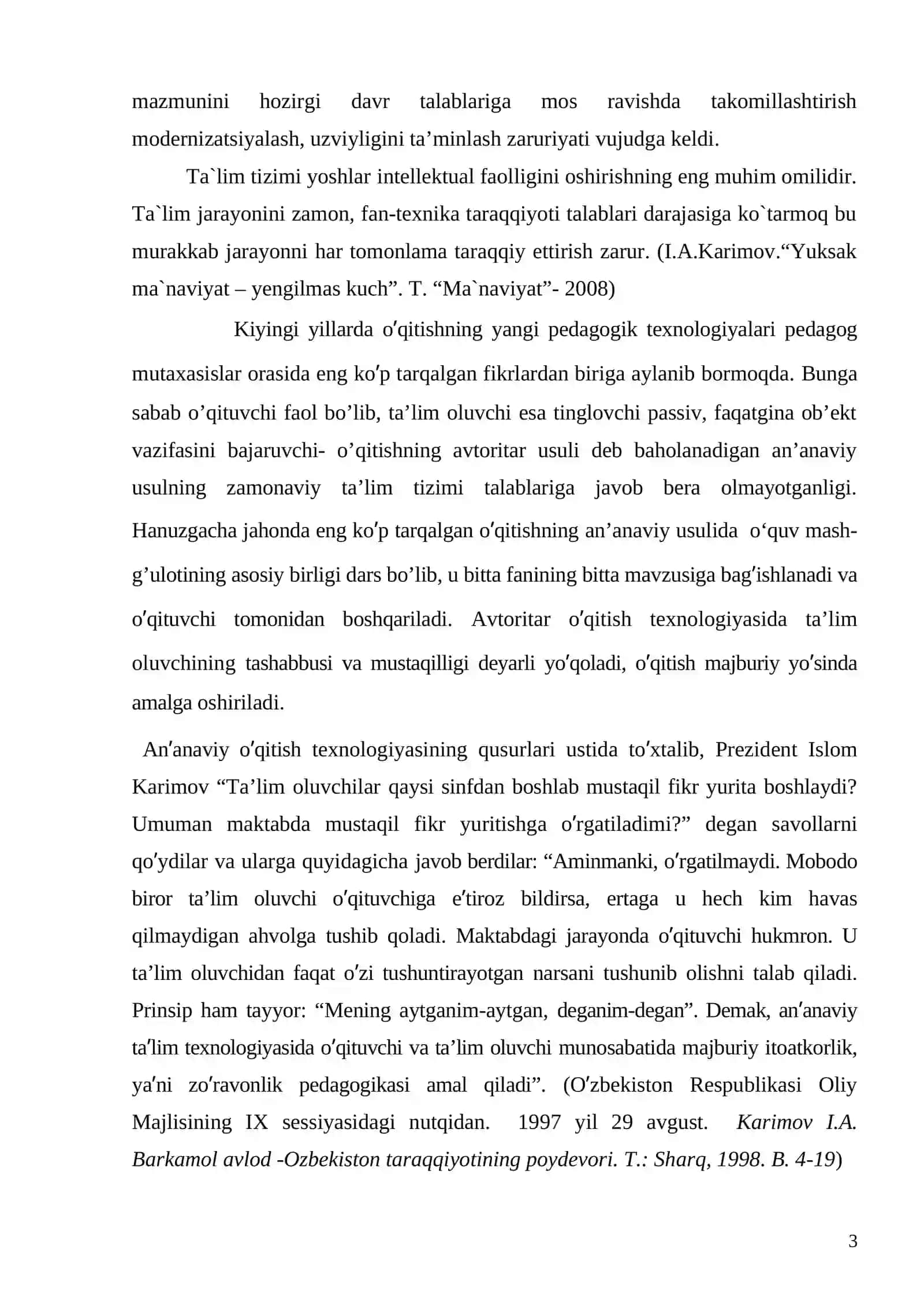 Akademik litseylar fizika ta’limini shaxsga yo‘naltirilgan pedagogik texnologiya asosida tashkil etish mexanika bo‘limi misolida 3