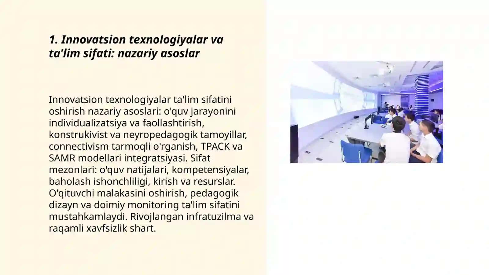 Innovatsion texnologiyalar ta’lim sifatini oshirish manbai sifatida 3