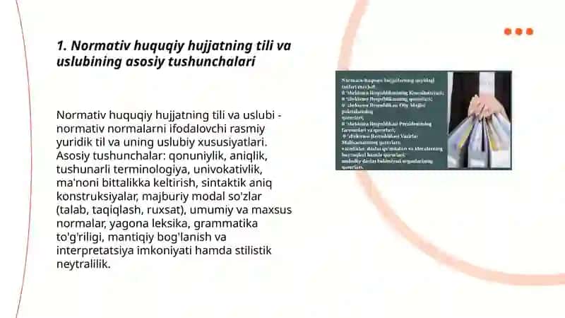 Normativ huquqiy hujjatning tili va uslubi 3