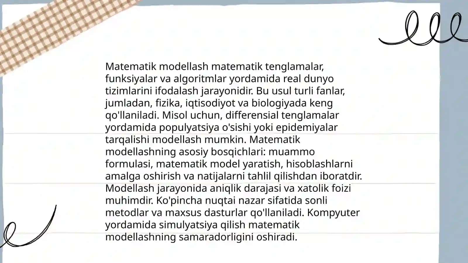 Informatikada modellashtirish haqida tushuncha berish 3