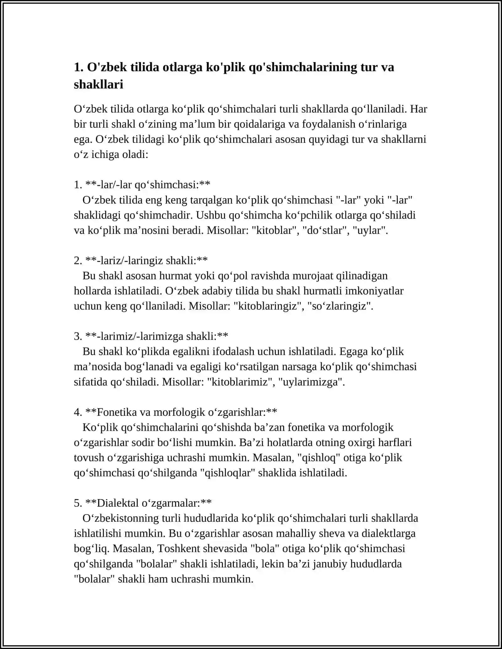 INGLIZ VA O'ZBEK TILLARIDA OTLARGA QO'SHILADIGAN KO'PLIK QO'SHIMCHASINING QO'LLANILISHI 3