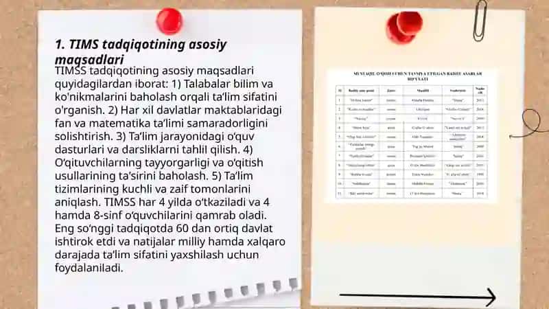 TIMS tadqiqotining tabiiy fanlar baholash qamrov doirasi,mazmun va mohiyati 3