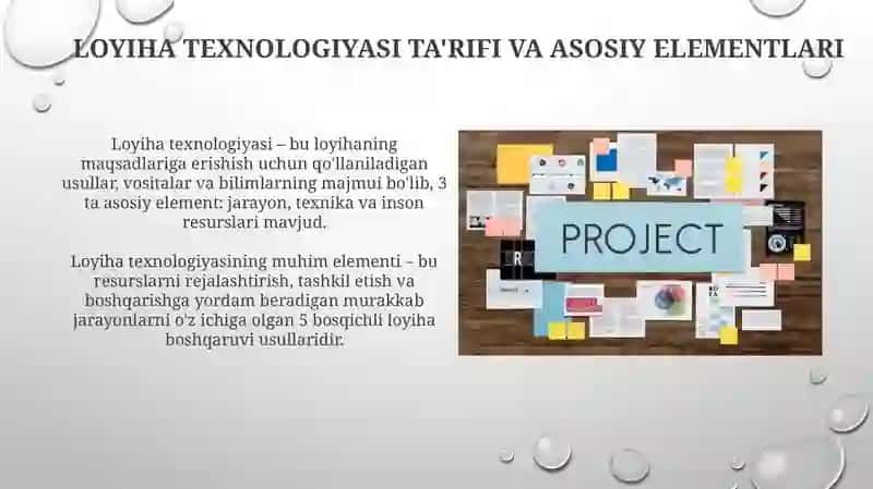 Loyiha texnologiyasining ta'rifi 3