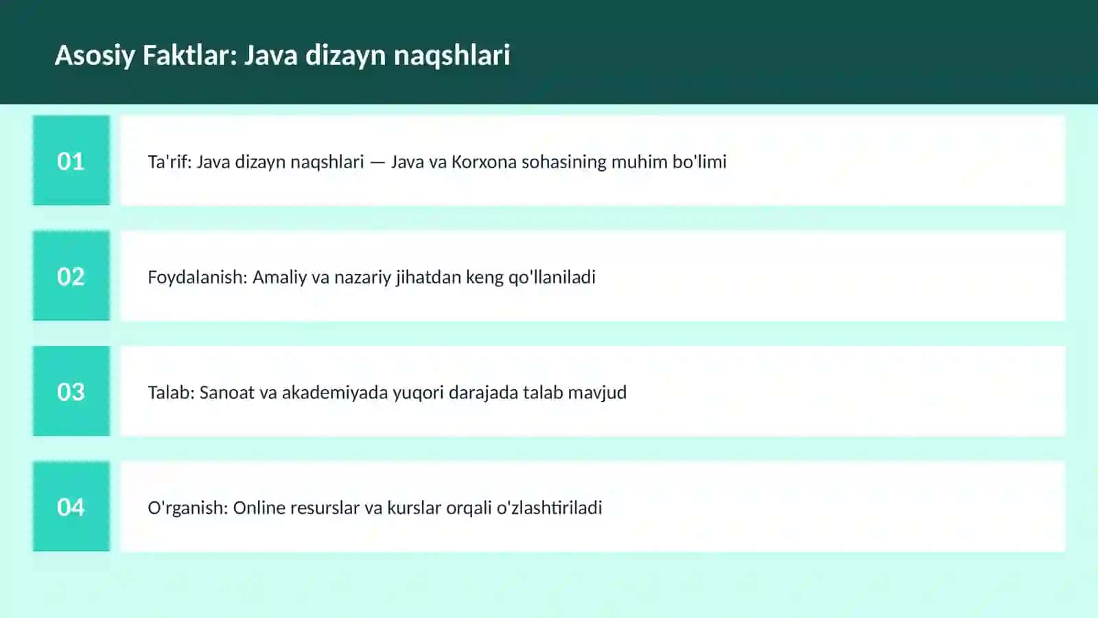 DASTURLASH | JAVA VA KORXONA 3