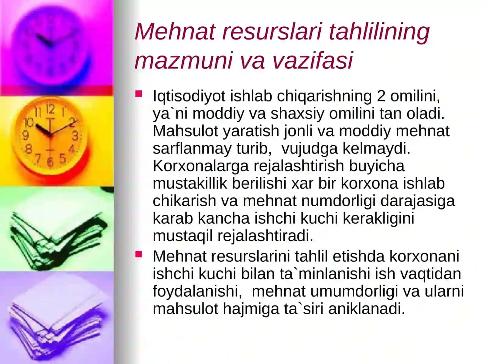 Mehnat resurslari tahlili va ishlab chiqarish 3