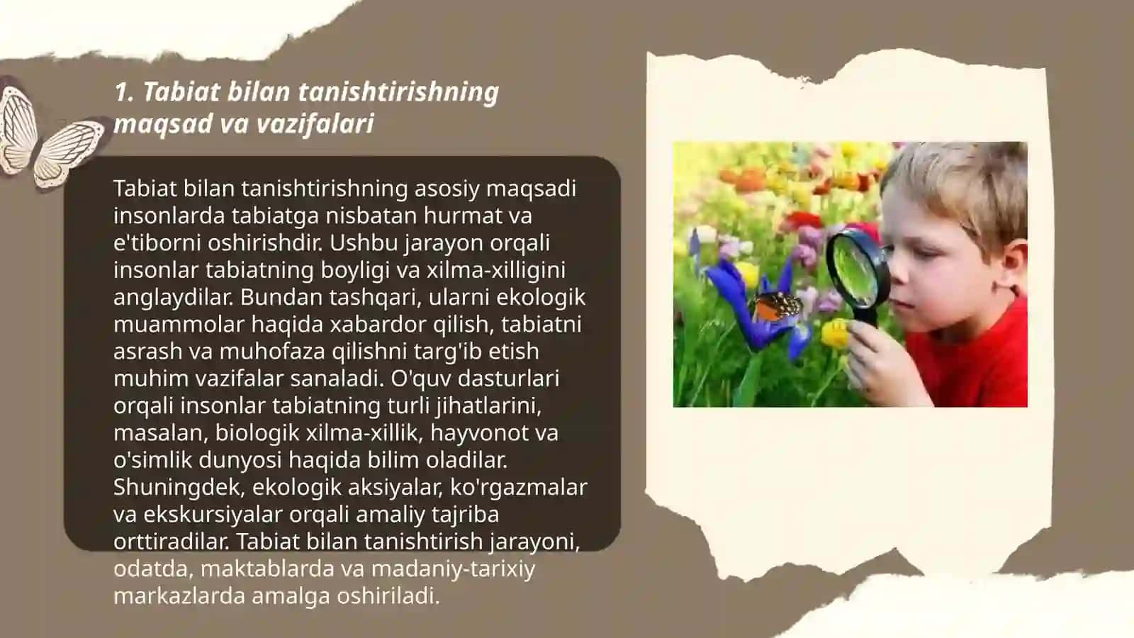 Tabiat bilan tanishtirish ishlarini rejalashtirish va unga uslubiy raxbarlik 3