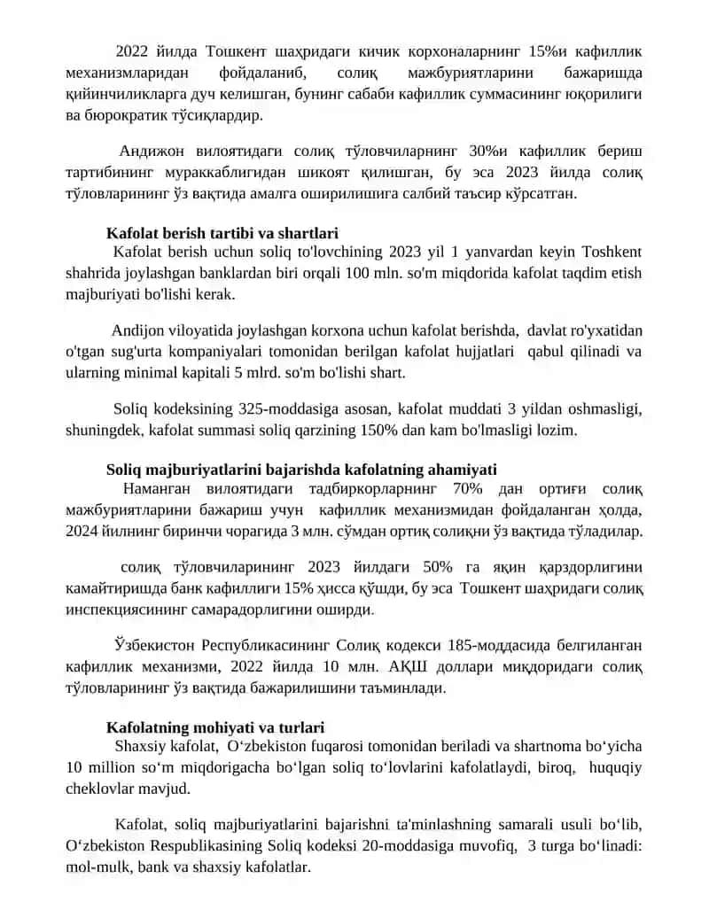 Kafolatning Huquqiy Asoslari 3
