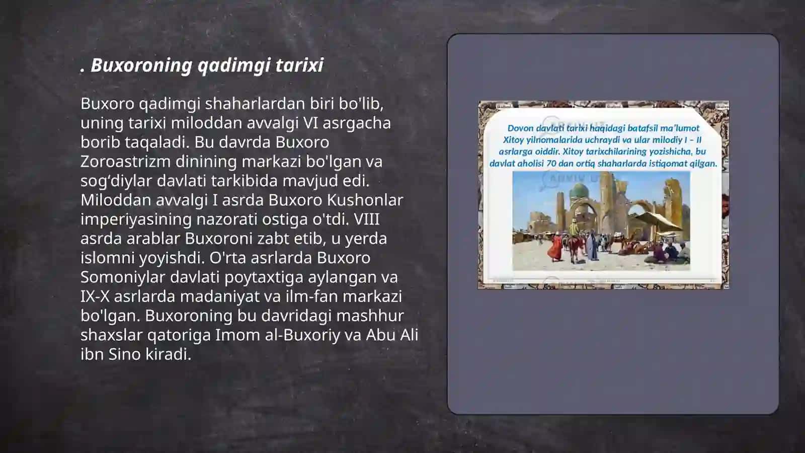 Narshaxiyning "Buxoro tarixi"asarining boblar tahlili 3