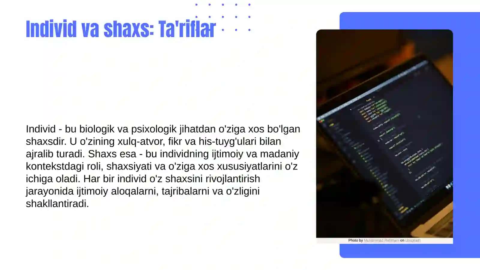 Individ shaxs individualik tushinchasi 3