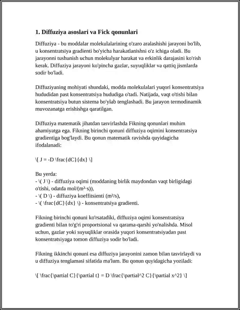 KÓCHISH HODISALARI DIFFUZIYA ISSIQLIK ÔTKAZUVCHANLIK VA QOVUSHQOQLIK FAZAVIY ÔTISHLAR 3