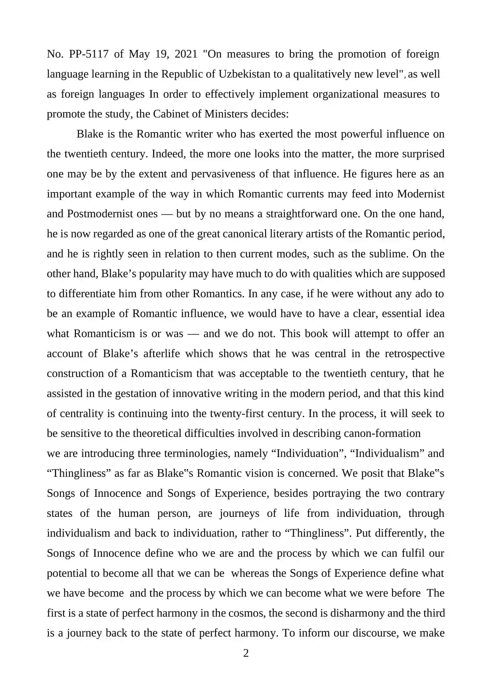 ROMANTICISM IN WORKS OF WILLIAM BLAKE 3