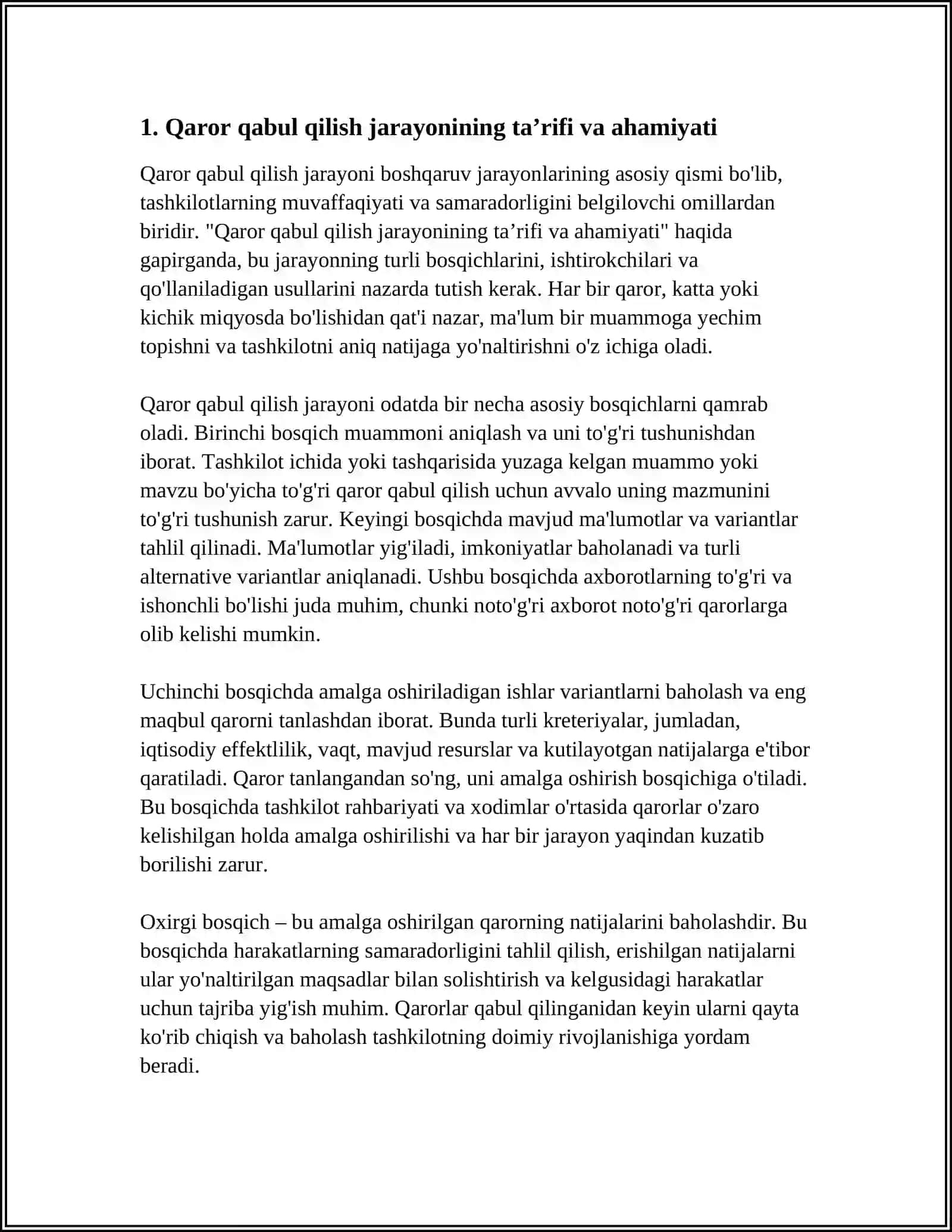BOSHQARUVDA QARORLARNI QABUL QILISH JARAYONI 3