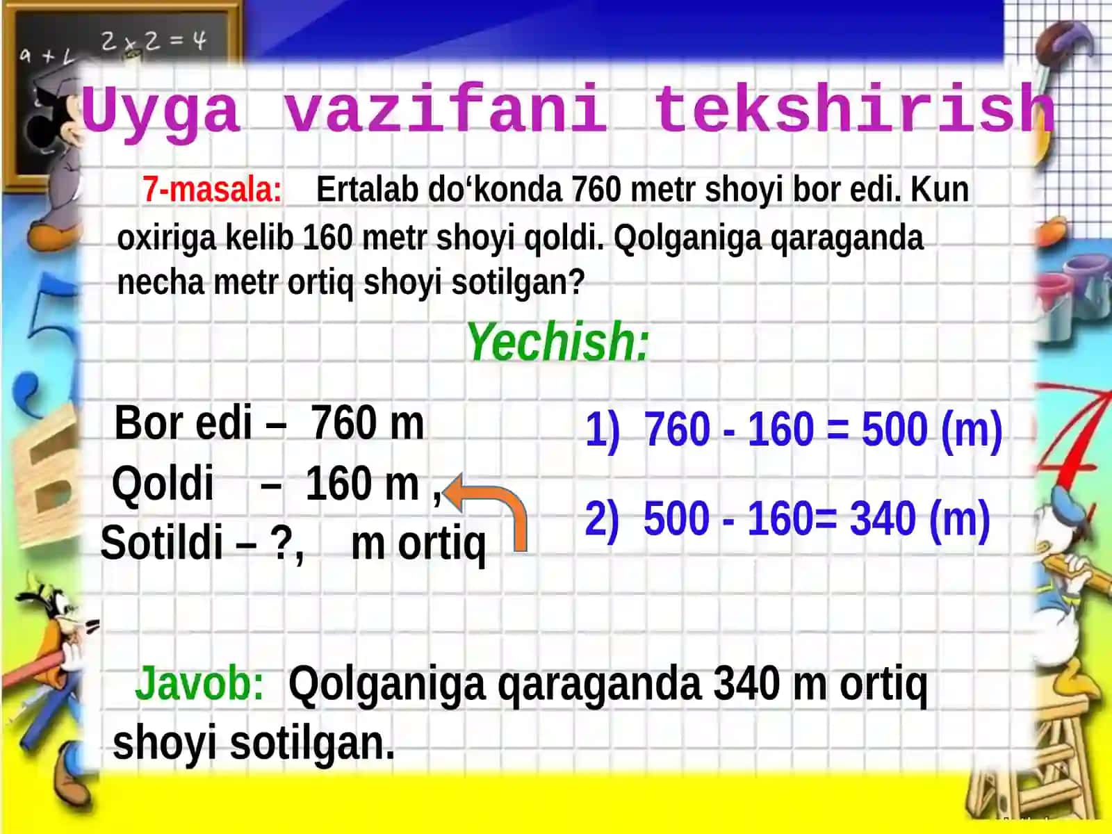 Matematika fanidan dars taqdimoti 3