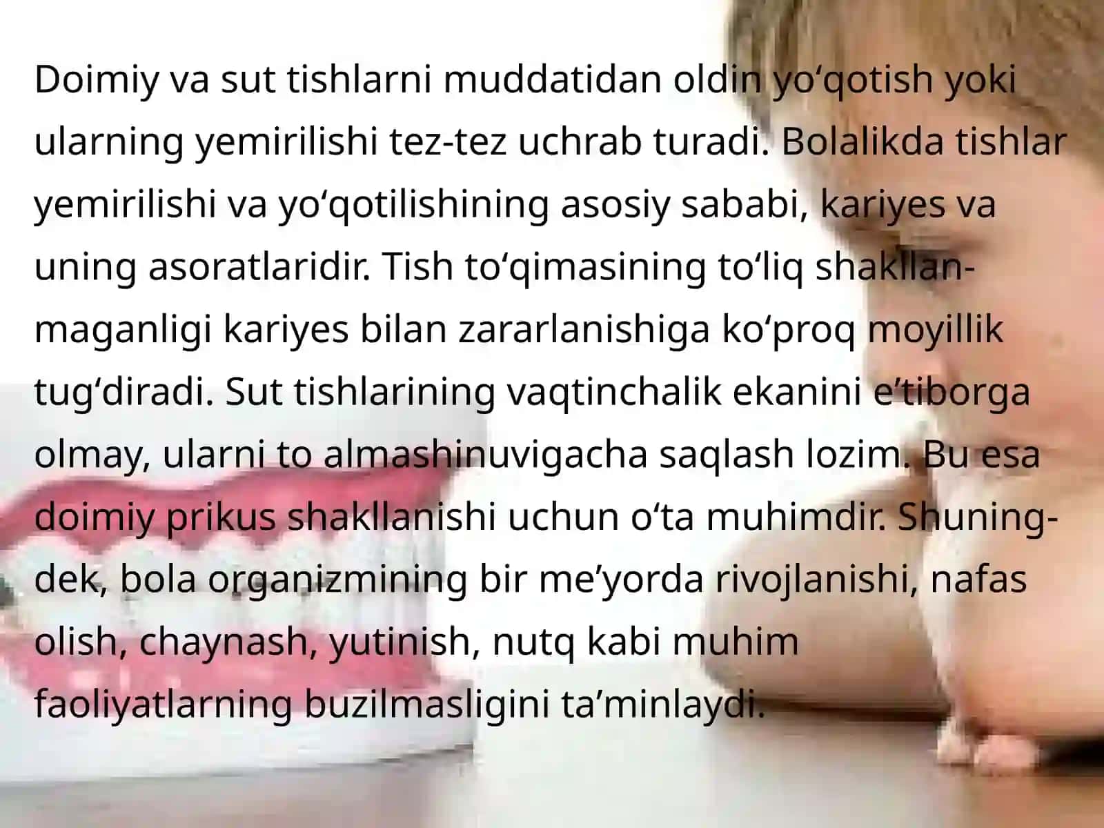 Bolalar tishlarini protezlashga boʻlgan koʻrsatmalar 3