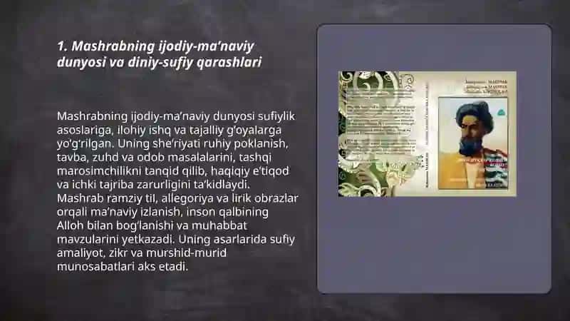 Mashrab sheʼriyati gʻoyaviy-badiiy xususiyatlari 3