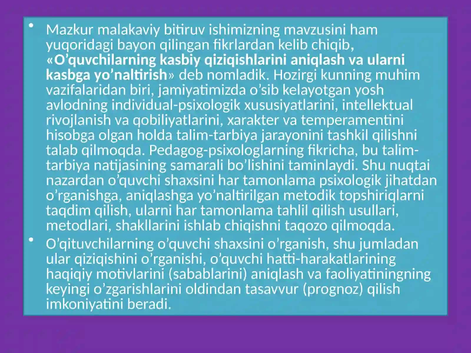 O’quvchilarning kasbiy qiziqishlarini aniqlash va ularni kasbga yo’naltirish 3