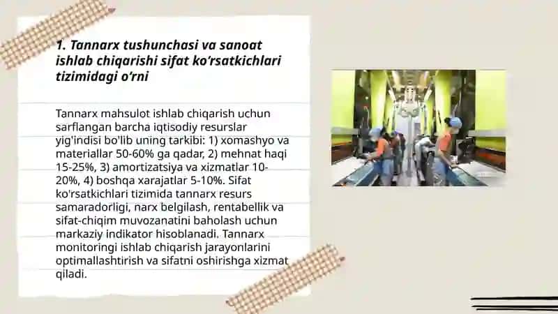 Tannarx tushunchasi va sanoat ishlab chiqarishi sifat ko‘rsatkichlari tizimidagi o‘rni 3