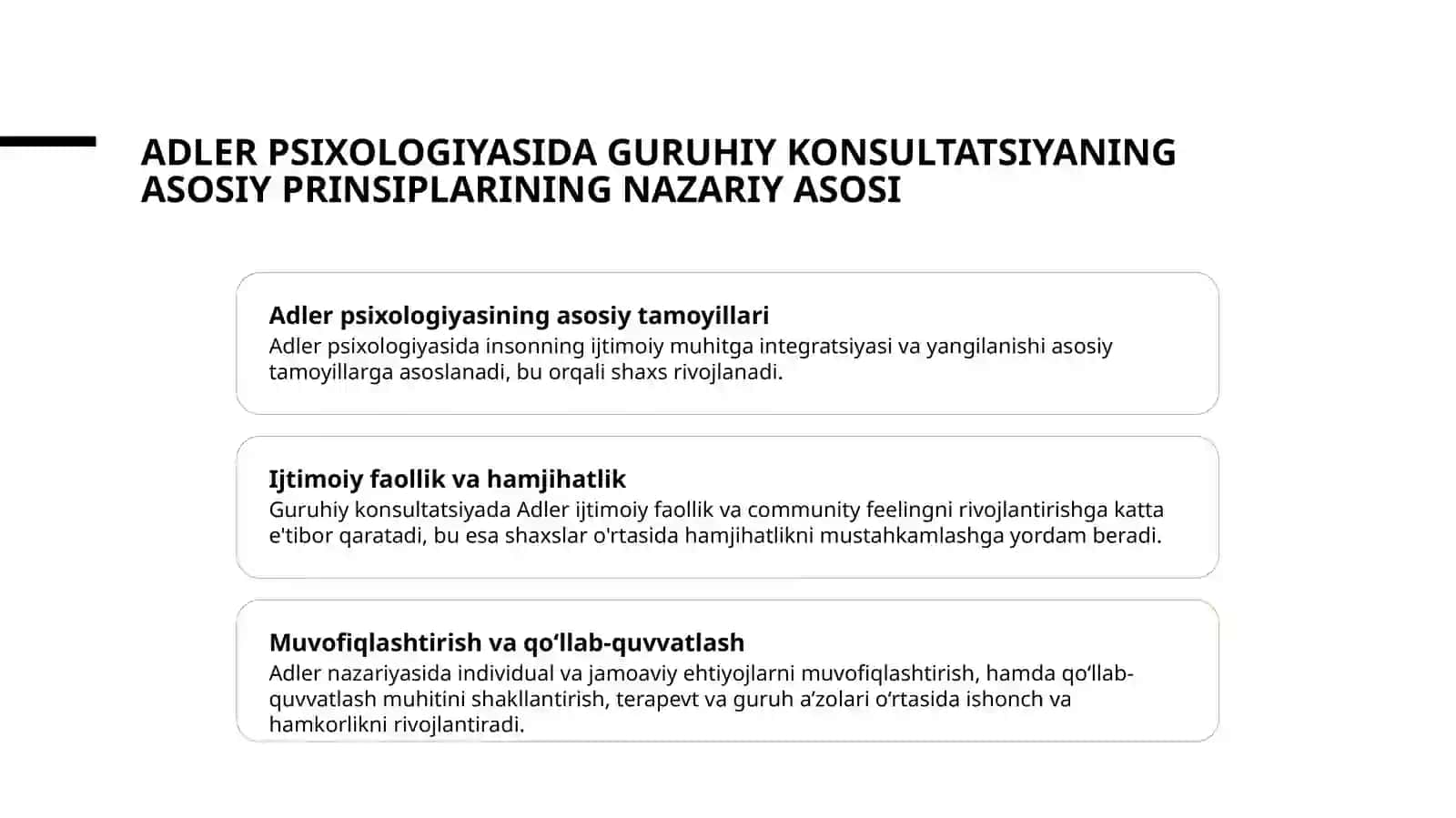 Adler talqinidagi guruhiy konsultatsiya 3