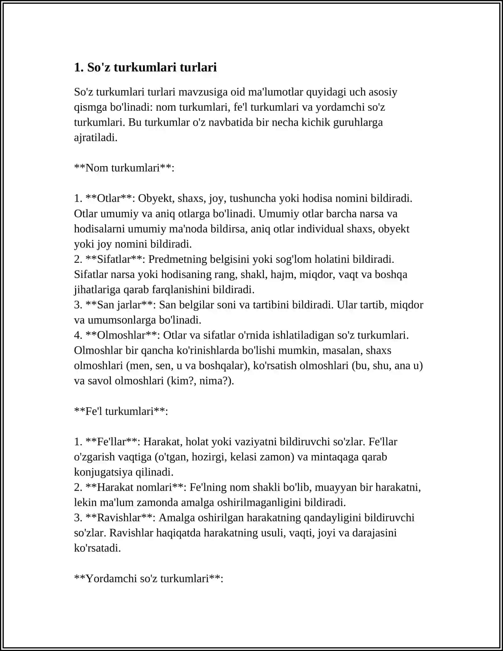 SO'Z TURKUMLARINI O'RGANISHGA OID ADABIYOTLAR RO'YXATINI TUZISH 3