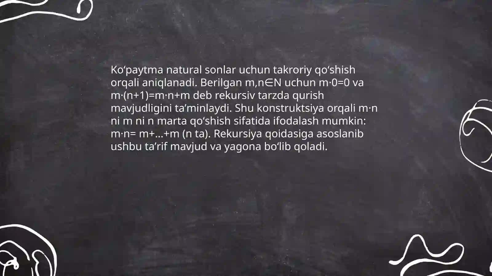 Koʻpaytma natural sonlar uchun 3