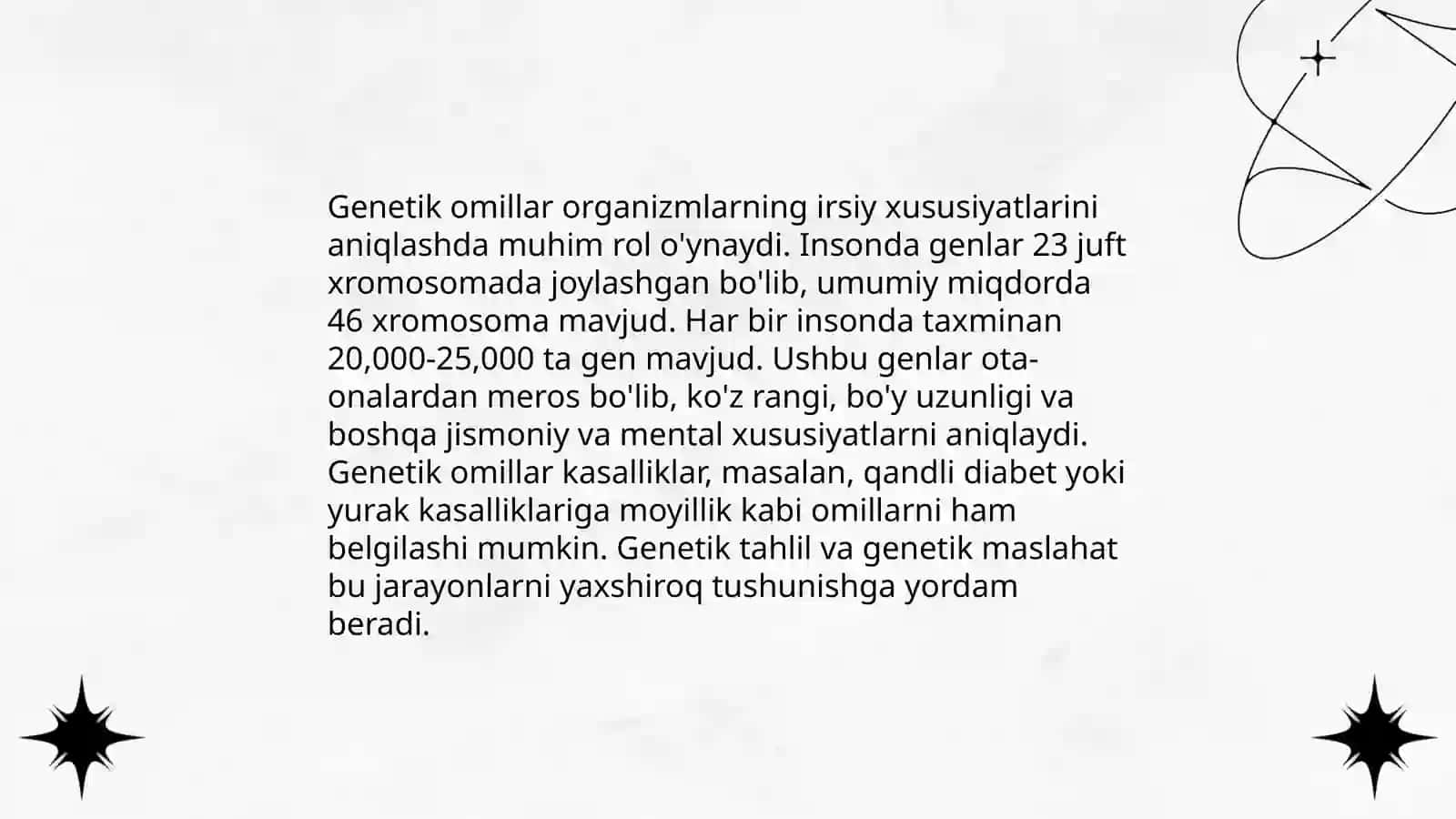Genetik omillar va  irsiy xususiyatlar 3