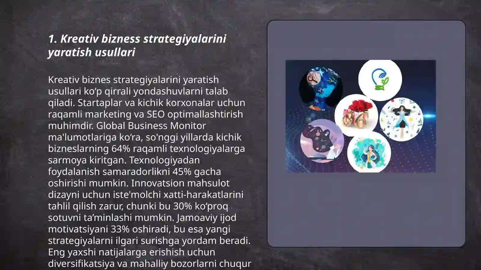 Kreativ biznessda qiymatlarni yaratish 3