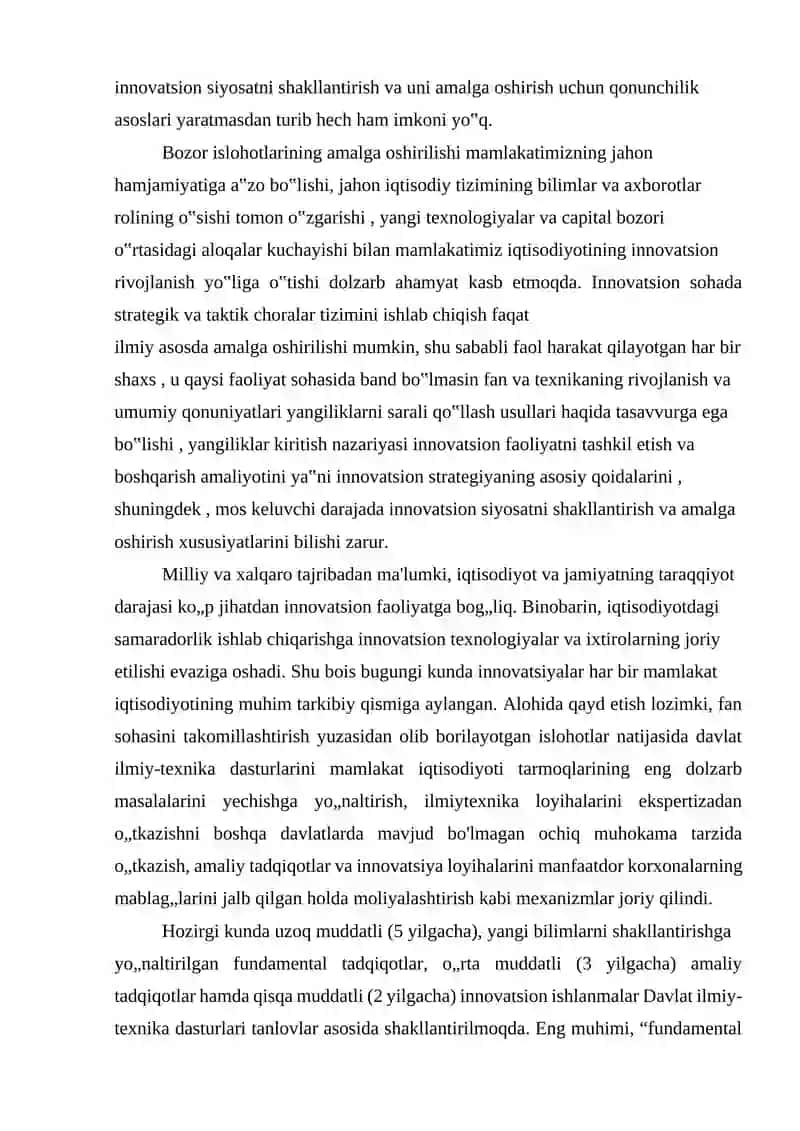Korxonaning inovatsion salohiyati va uning iqtisodiy tahlili 3