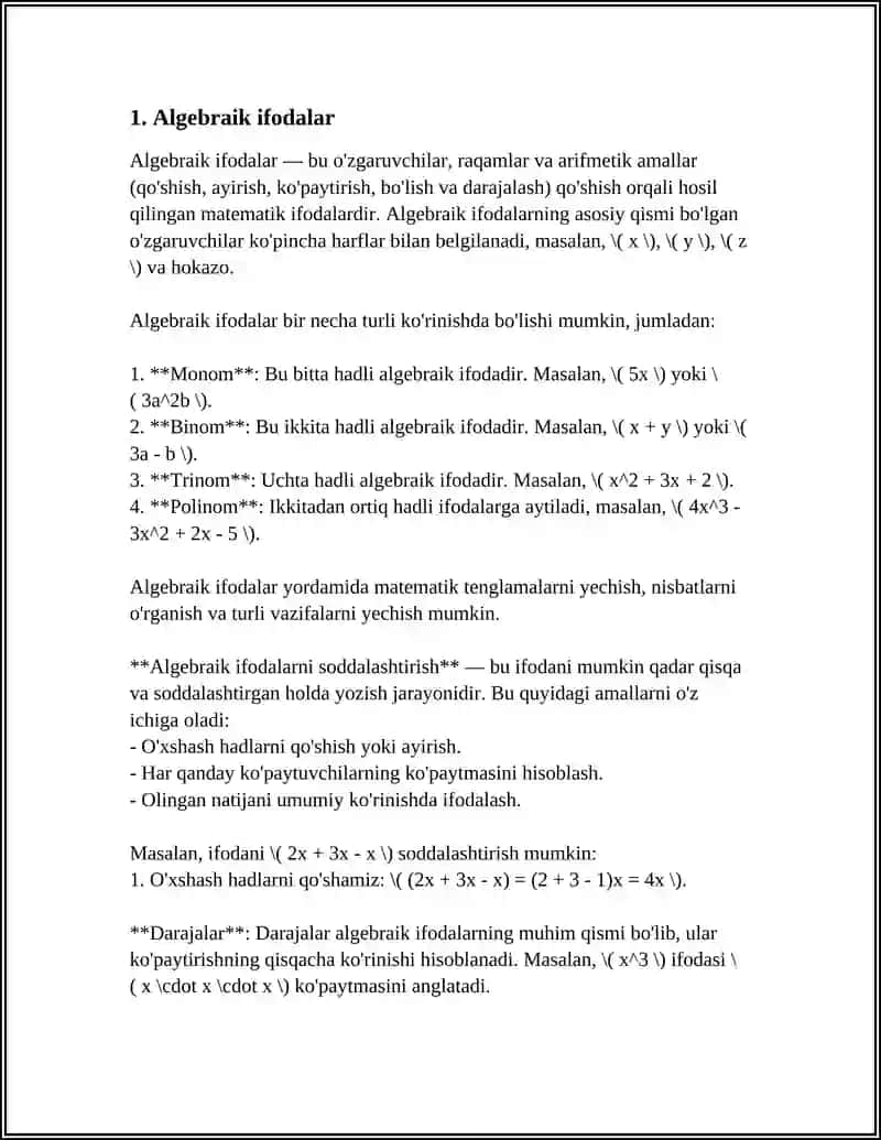 MS ACCESSDA MATEMATIK AMALLAR BAJARISH MUSTAQIL ISH 3