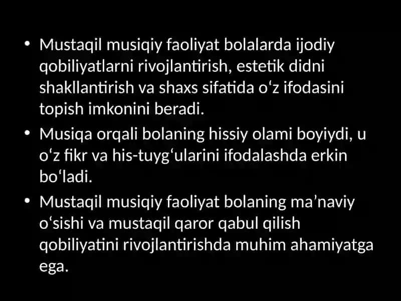 Bolalarning mustaqil musiqiy faoliyati 3