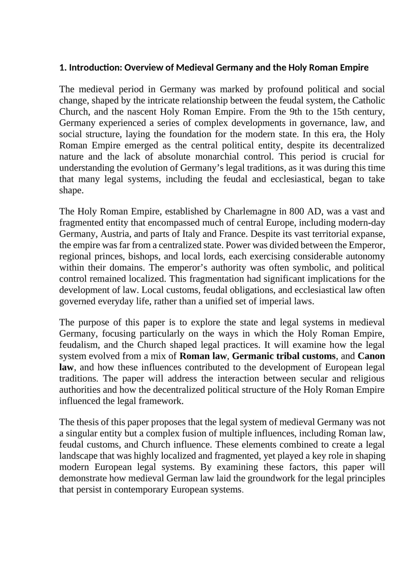 Plans for ”The State and Law in Medieval Germany” 3